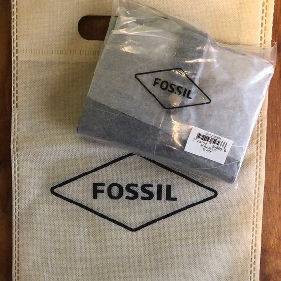 BRAND NEW FOSSIL Wallet Black Leather with free Fossil bag - Picture 3 of 3